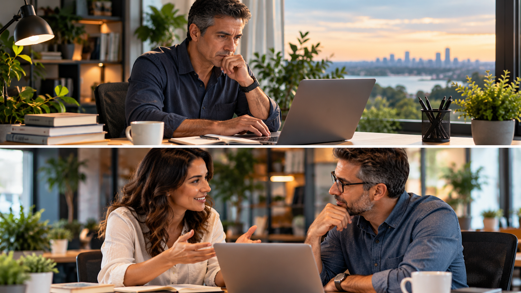Focused independent work and collaborative relationship building in an online business